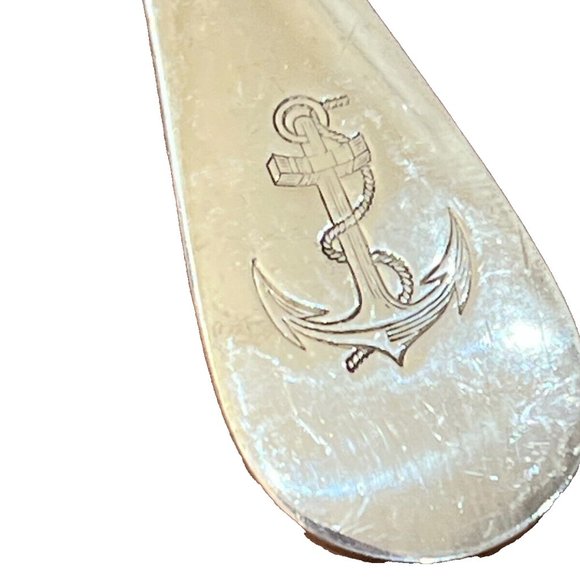 Ercuis Silver Fish Serving Knife 11.75" H French Marine Nationale Navy Anchor - Picture 5 of 8